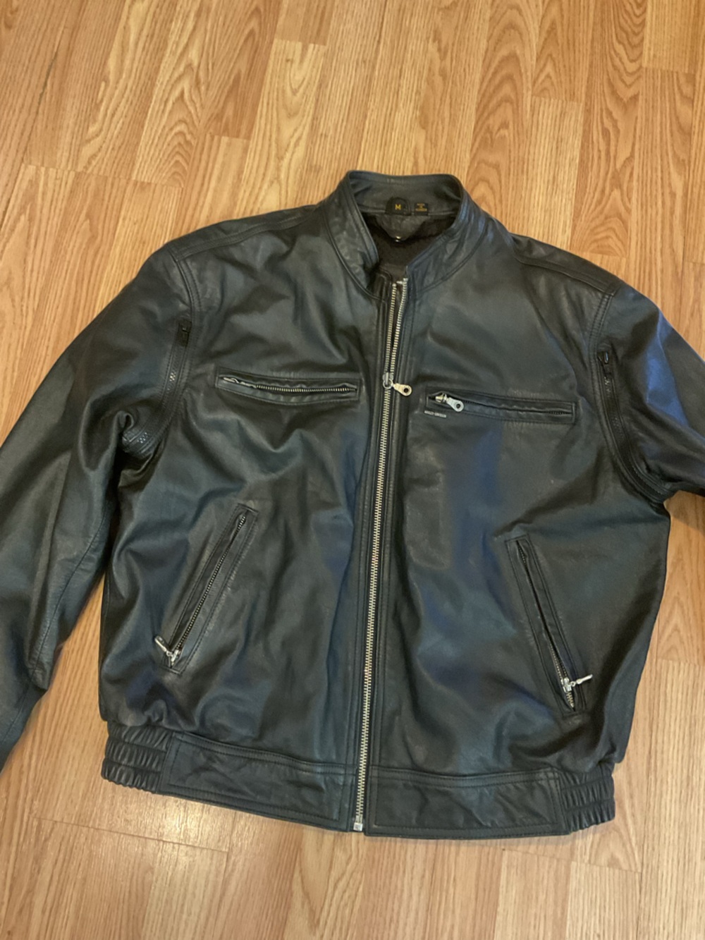 Harley-Davidson Black Leather Bomber Jacket